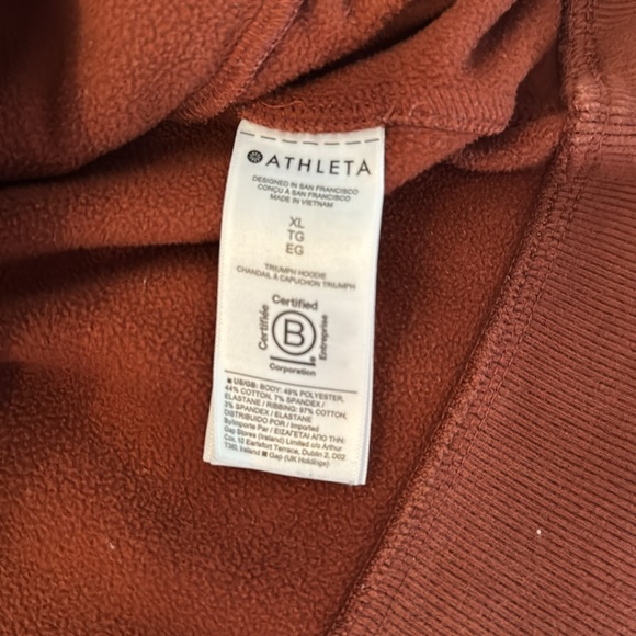 Athleta Rust Zip-up Hooded Sweatshirt - Picture 7 of 9